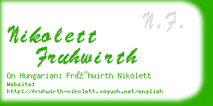 nikolett fruhwirth business card